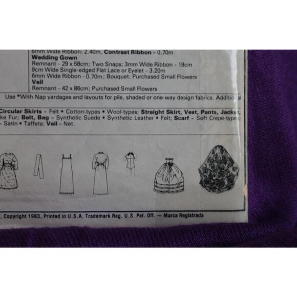 McCalls 8727 Sewing pattern Brooke doll clothes 1980s - Picture 7 of 7